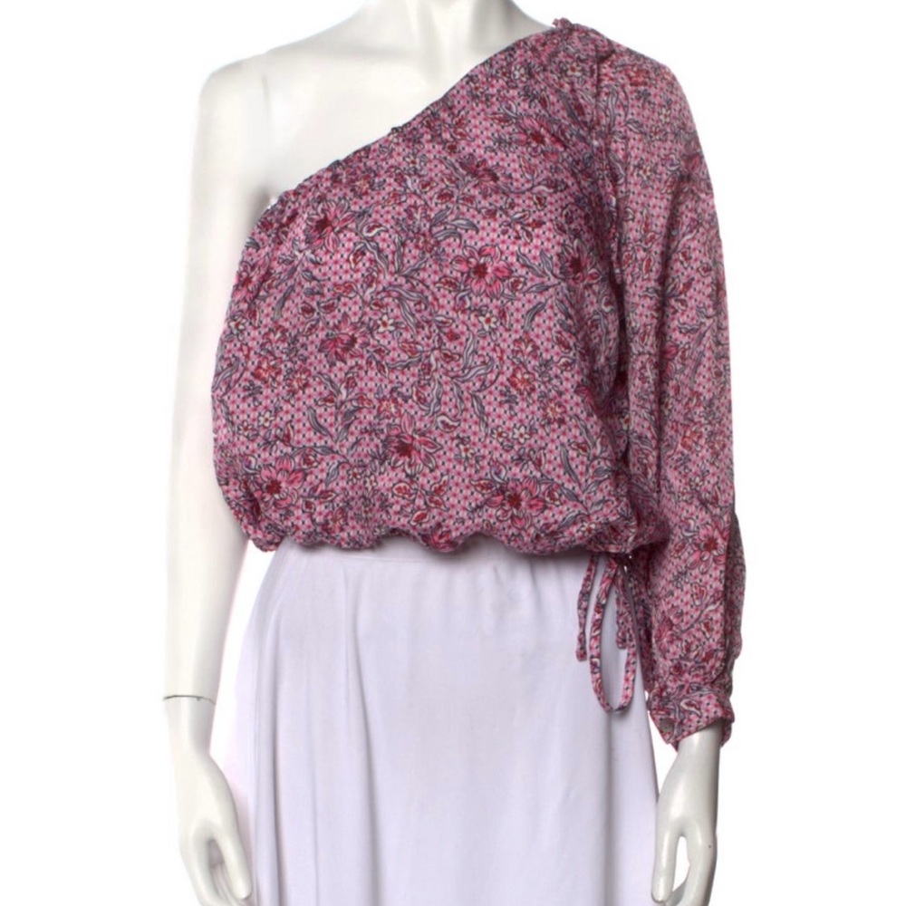Floral Pink One-Shoulder Top